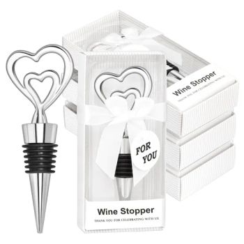 Wholesale Price OEM Manufacturer Personalized Wedding Bridal Shower Party Favors Souvenirs Custom Double Heart Wine Stoppers Weddi - Yiwu Superstar Creation Company - China