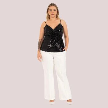 Custom Womens Velvet Sequin Spaghetti Strap Club Halloween Party Crop Cami Tops Plus Size Sexy Ladies Tank Top - Dodoria Garments Limited - China