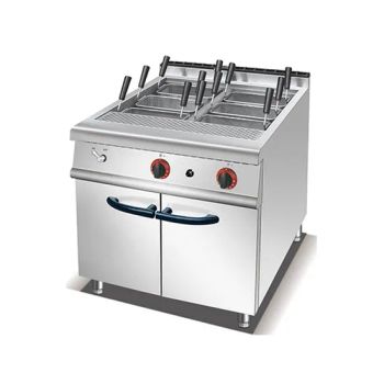 Um-Sn-6 Kitchen Appliance Equipment Stainless Steel Commercial Stove Gas Double (2) -Tank 6 Baskets Pasta Cooker with Cabinet - Mep Kitcheneering Limited - China