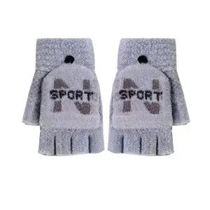 Winter Thermal Fingerless Gloves for Men Women Knitted Wool Convertible Jacquard Mittens with Flip Cover Touch Screen Gloves - Ningbo Youkiunite Imp &Exp Co., Ltd - China