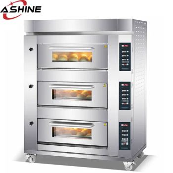Commercial Electric Pizza Oven 1 or 2 or 3 Deck Industrial Cake Bread Baking Ovens Baking Horno Bakery Equipment - ASHINE Catering Equipment Co.,Ltd. - China