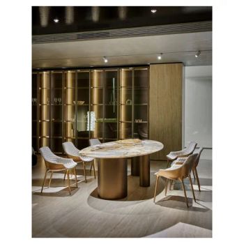 Modern Furniture Kitchen Dining Table 6 Set Luxury Restaurant Arylic Leg Fendi White Marble Top Dining Room Sets Dining Tables - Shenzhen Prima Housing Co., Ltd. - China