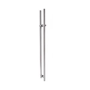 Commercial Mall Modern Frameless Glass Door Stainless Steel Push Pull H Entrance Safety Handle with Lock - Gaoyao Henslon Hardware Factory - China