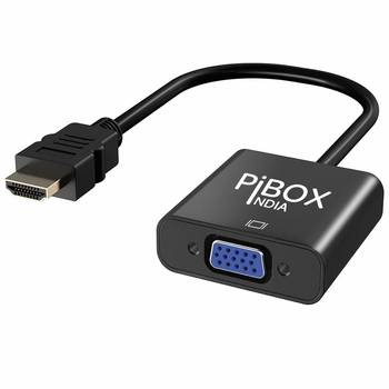 Pibox India HDMI to VGA adapter, gold-plated, for computers, and other devices. Not for VGA to HDMI - Discount Bazaar India - India