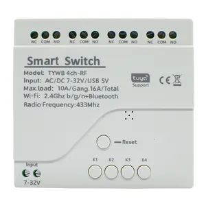Smg-E0803 Tuya 4CH WiFi Smart Remote 433MHz Control Switch Motor Light Home Automation Module Alexa Circuit Breaker - Shenzhen Scimagic Development Technology Co., Limited - China
