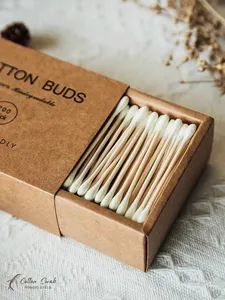 Cotton Buds 100% Biodegradable Bamboo Cotton Buds Medical Disposable Cotton Swab - AIJIE COTTON SWAB LTD. - China