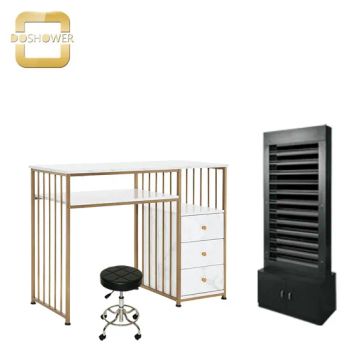 White Marbling Texture Manicure Table with Storage Drawers Color White Condition New Warranty 1 Year Power 110V/220V Size - Foshan Doshower Sanitary Ware Co., Ltd. - China