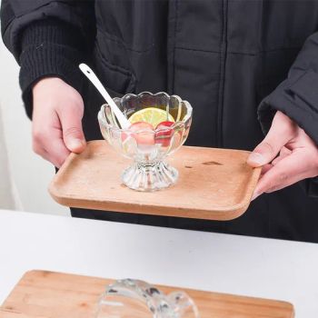 High Quality Restaurant Bar Clear Dessert Glasses Pressed Ice Cream Glass Tumbler Flower Shaped Glass Bowl with Footed - Xuzhou Honghua Glass Technology Co., Ltd. - China