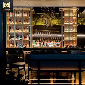 Elegant Stainless Steel Wine Cabinet for Luxury Home Bars Condition New Model NO. none Appearance Modern Design Style - Guangdong Wine Decoration Warehouse Cellar Engineering Co., Ltd. - China