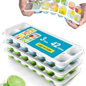 Premium Silicone Ice Cube Trays with Lids 3Pack Custom Color Hardness MOQ100 15D - Xiamen Papler Technology Co., Ltd. - China