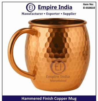 Hammered Finish Copper Mug, Premium Ayurvedic Drinkware & Barware, Empire India Moradabad - Empire India - India