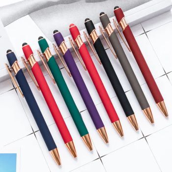 Affordable Rose Gold 2 in 1 Metal Ballpoint Pen Dual-Use Stylus Writing Pens Laser Engraving Logo for Advertising Promotion Pens - Shenzhen Jason Yuen Gift Co., Ltd. - China