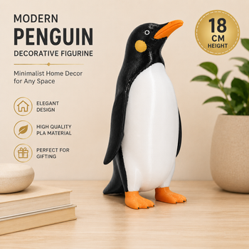 Modern Penguin Decorative Figurine – 3D Printed Black & White Penguin Statue – Minimalist Home Decor Ornament – 18cm from CREATIVECORNERSZ LTD Modern Penguin Decorative Figurine – 3D Printed Black & White Penguin Statue – Minimalist Home Decor Ornament – 18cm - CREATIVECORNERSZ LTD - Bulgaria