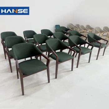 HS-DC Modern Black Dining Chairs With Armrest 1Y MOQ100 Color Black Rotary Fixed Condition New Trademark HANSE Folded Unfolded - Foshan Hanse Industrial Co., Ltd. - China