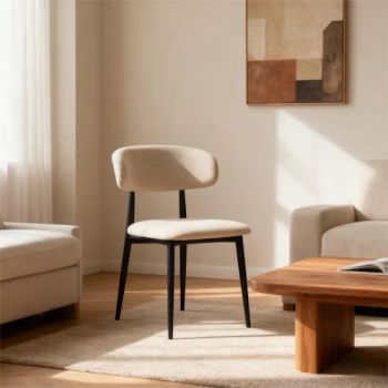 Modern Simple Furniture Fashion Hot Sale Restaurant Dining Chair Furniture Upholstery Comfortable Fabric Chair for Home Furniture Metal Leg - Langfang Chance Furniture Co., Ltd. - China