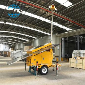 Alarm Light Equipped Ust-1200st Solar Surveillance Tower Mobile Trailer CCTV Camera Security Unit - Zhejiang Universal Machinery Co., Ltd. - China
