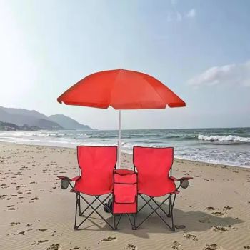 Outdoor Lightweight Double Two Seats Portable Folding Two Person Sunshade Canopy Fishing Beach Chair with Umbrella - Yongkang Dashing Leisure Products Factory - China