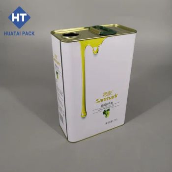 Manufacturer Custom Lubricants Oil Tin Cans 3L/4L/5L Rectangular Metal Motor Oil Tin Can Packaging Empty Square Engine Oil Can - WUXI HUATAI TRADING CO., LTD. - China