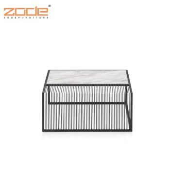 Zode Office Furniture Gold Rectangle Steel Metal Tempered Glass Coffee Table - Foshan Zode Furniture Co., Ltd. - China
