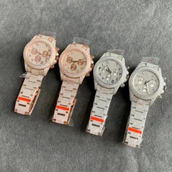 Wholesale Clock Moissanite Automatic Mechanical Wristwatch Luxury Men's Gift Full Diamond Stainless Steel Band Clone Chronograph Watch - Shantou Longhu District Shengnan Toy Store - China