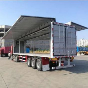 Open Wing Box Van Truck Trailers 2/3 Axles Side Wing Enclosed Cargo Semi Trailer Available for Sale - Liangshan Shunhang Import and Export Co., Ltd - China