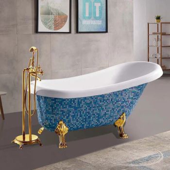 Retro Acrylic Claw Foot Freestanding Bathtub Soaking Bathroom Tub with Four Legs - Guangdong Mubi Intelligent Technology Co., Ltd. - China
