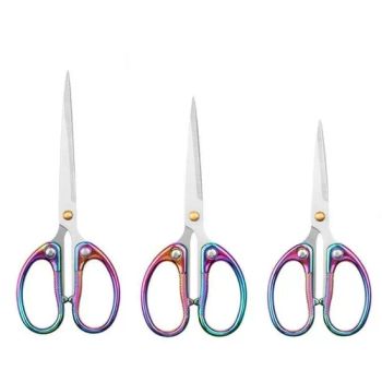 Color Titanium Plating Stainless Steel Household Cut Paper Scissors Sewing Scissors for Needlework Tailor Fabric DIY Tool - Yangjiang Jinqi Household Products Co., Ltd. - China