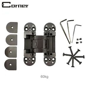 Heavy Duty 60 Kg Concealed Hinge Door Hinges Stainless Steel MOQ 200 Origin China Style Modern Type 180°Hinge OEM/ODM - Corner Hardware Company Limited - China