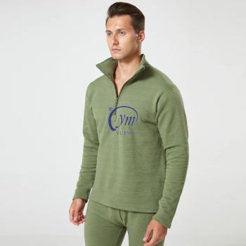 Mens Long Johns Sports Quick Dry Square Plaid Stand Collar Fleece Thermal Underwear Base Layer Sportswear - Yuemai Outdoor & Camping Co., Ltd. - China