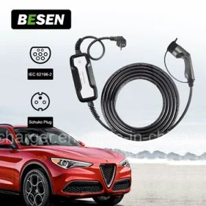 10/16A Type 2 to Schuko Mode 2 EV Charging Cable with 5m Black Cord Output Current 16A Weight 2.5 Kg Charing Plug Type 2 - BESEN INTERNATIONAL GROUP LIMITED - China