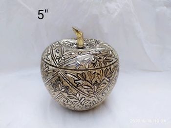 Size/Diameter: 6 Inch Designer Apple Brass Bowl Size/Diameter 6 - Tushant Enterprises - India