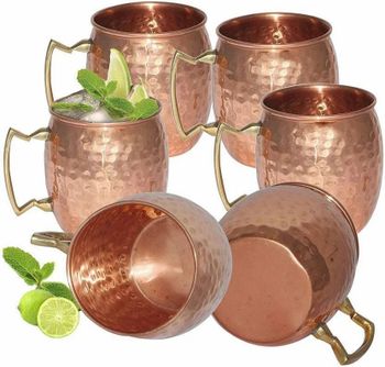 Copper Hammered Mug Design Innovative Weight Light Weight Aesthetic Stylish - Narula Handicrafts - India