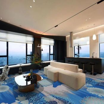 Ocean Pattern Handmade Wool Rugs Tufted Wall-to-Wall Floor Carpet for Hotel Commercial Home Decor - Hefei Dongfang Qifu Carpet Co., Ltd. - China