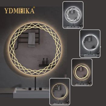 Modern Round Frameless LED Mirror Stainless Steel Silver Fogless 15D Lighted 1Y MOQ100 M005 - Guangdong Meijia Sanitary Ware Co., Ltd. - China
