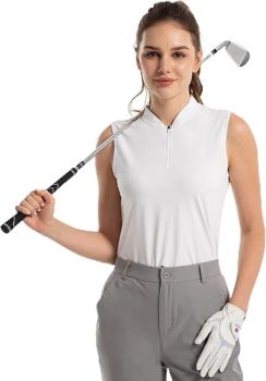 Sports Womens Sleeveless Golf Tennis Polo Shirts Lightweight 1/4 Zip Workout Running Tank Tops Casual T Shirts - Xiamen Taraniss Sportswear Co., Ltd. - China