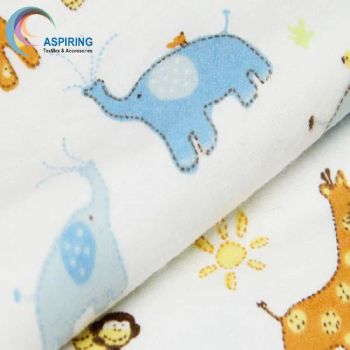 Printed 100% Cotton Flannel Fabric for Garments Width 57/58" Origin China Density 64X66 Weight 140GSM Technics Woven Trademark HZ-ATA - HangZhou Aspiring Textile and Accessories Co., Ltd. - China