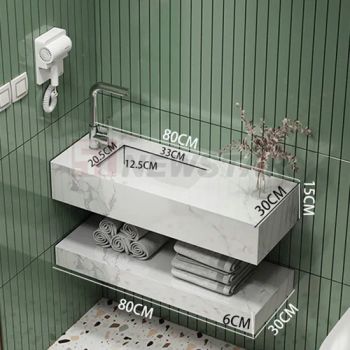 Bathroom Cabinets Small Vanity Mirror with Lights Sintered Stone Hotel Bathroom Set Sintered Stone Floating Wall Vanity - Newstar (Quanzhou) Industrial Co., Ltd. - China