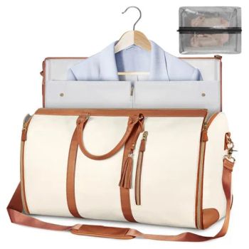 Wholesale PU Leather Convertible Folding Travel Bags Custom Hanging Toiletry Bag Luxury Weekend Clothing Travel Bag with Zipper - Shenzhen Gymtion Industrial Co., Ltd - China