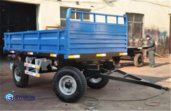2 Axles Multi-Steering 6ton Semi-Trailer Full Trailer for Farm with Tow Bar - Synbon Machinery Co.,Ltd - China
