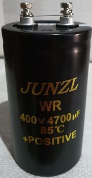 Junzl Aluminium 4700 Uf 400v Capacitor, For Power Terminals 2 Brand Junzl Tolerance 20% Material Aluminium Voltage Rating - I Gate Electrical & Electronics Systems - India