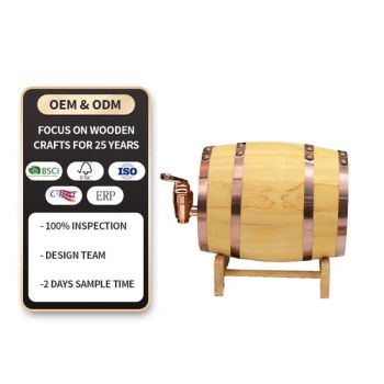 1L Pine Wooden Wine Barrel Whiskey Barrel Dispenser Aging Barrels Wine Bucket - Caoxian Zhongyi Wooden Co.,Ltd - China