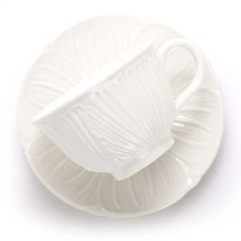 Exquisite Large Spoon New Design White Porcelain Tea Cups and Saucers - GOOD SELLER CO., LTD - China