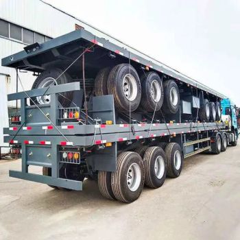 Customized Trailer 3 Axles 13.75m 60 Ton Heavy Duty Steel Semi-Trailers Flatbed Semi-Trailers Truck for Car Transport - Zhongwu New Energy (Shandong) Group Co., Ltd - China
