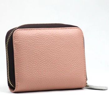 High Quality Popular Pink Color Women Coin Purse Card Holders Zipper Wallet - Guangzhou Deconn Leather Industry Limited - China