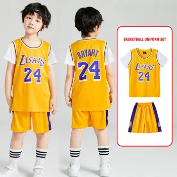 Wholesale 100% Polyester Bryant Basketball Wear Breathable Moisture Wicking Children's Clothing Kits - Xiamen Wellgold Industry Co., Ltd. - China