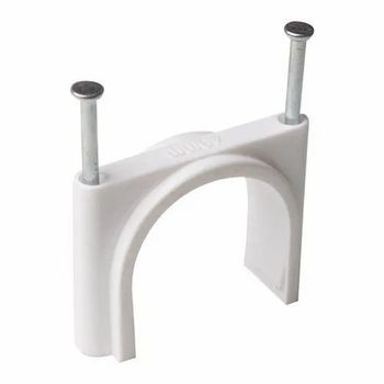 White PVC Double nail Cable Clip 20mm, Packaging Size: 100 pieces/packet - Sri Bajrang Sales - India
