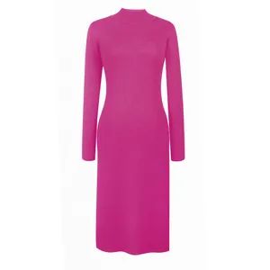 Trendy Fall Mock Neck Long Sleeved Casual Maxi Dresses Formal Plus Size Bodycon Modest Custom Sweater Dress for Women - Zhongshan K & P Knitting Co., Ltd. - China