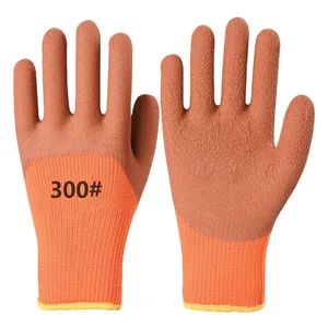 7g Orange Acrylic Polyester Terry Thickness Liner with Latex Foam Coated Warm Winter Safety Work Glove - Linyi Golden Dragon Source Safety Technology Co., Ltd. - China