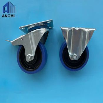 Static Trolley Rubber Lockable Caster Wheels Industrial Swivel Brake Casters Wheels - Shanghai Angmi New Material Co., Ltd. - China