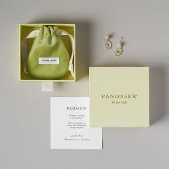 Pandasew Customizable Logo Printing Luxury Jewelry Packaging Colorful Paper Drawer Boxes with Thick Flannel Velvet Drawstring Bag Inside Package Set - Guangxi Yingneng Cloth Bag Co., Ltd. - China